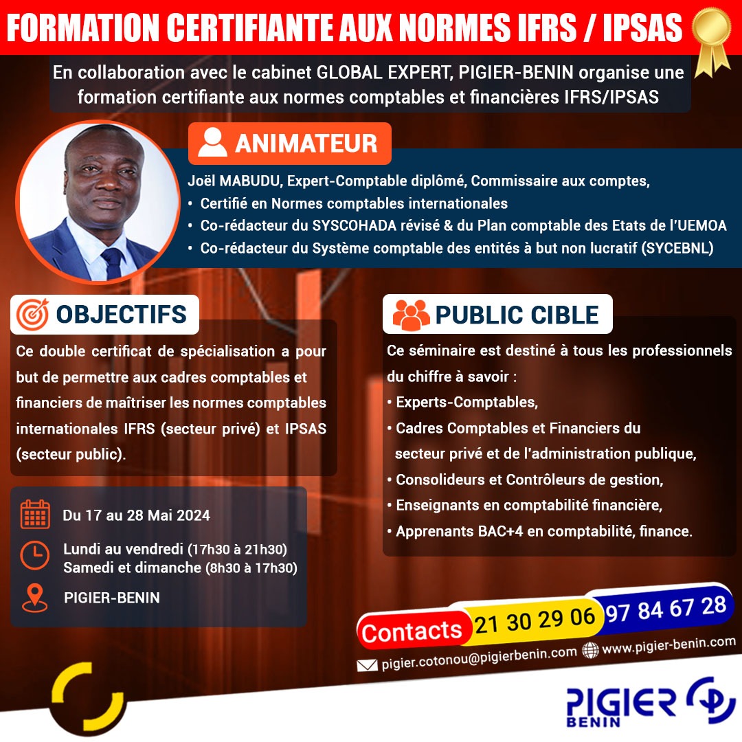 PIGIER-BÉNIN organise la 3ème édition de la Formation Certifiante aux ...