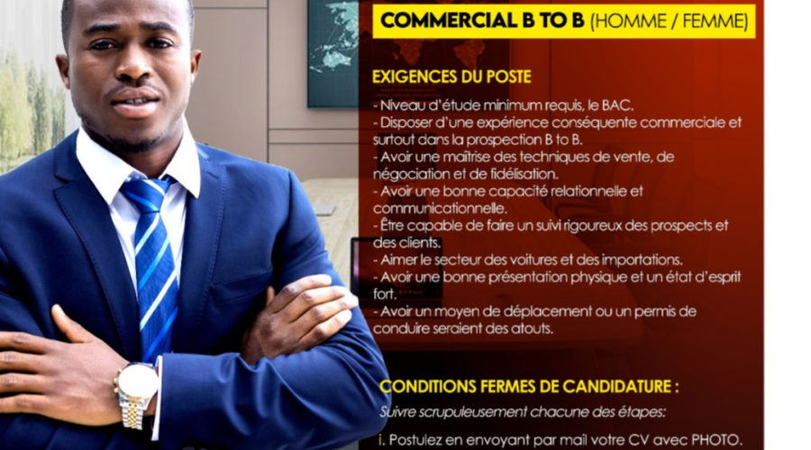 OFFRE D’EMPLOI : UN COMMERCIAL B to B (H/F)