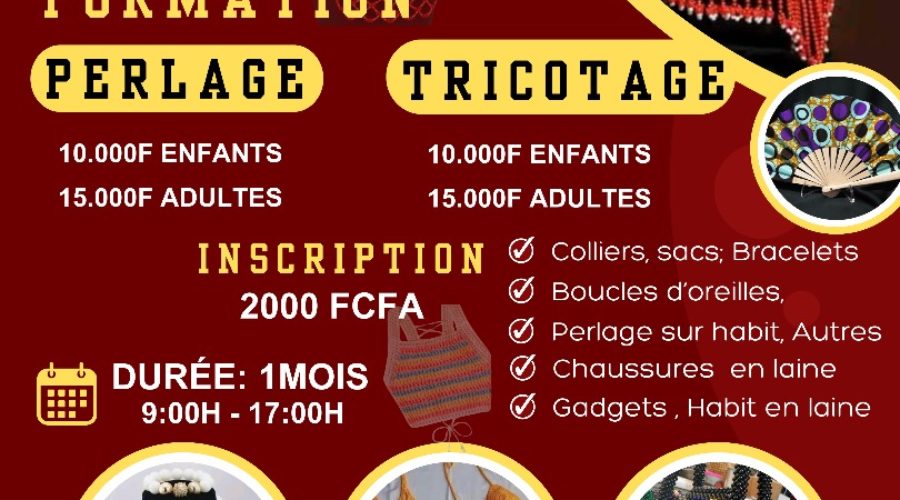 FORMATION EN PERLAGE ET TRICOTAGE