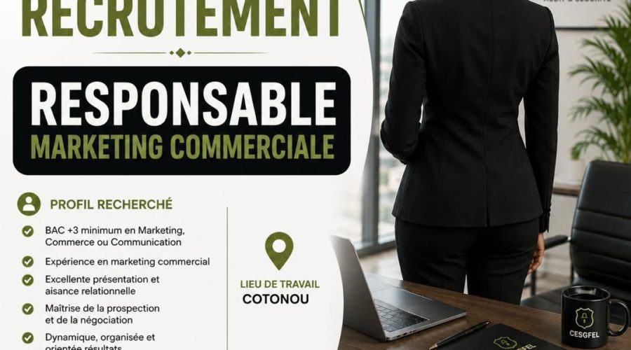 OFFRE D’EMPLOI : RESPONSABLE MARKETING COMMERCIALE (F)