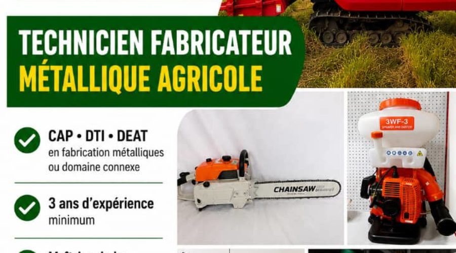 TECHNICIEN FABRICATEUR MÉTALLIQUE AGRICOLE